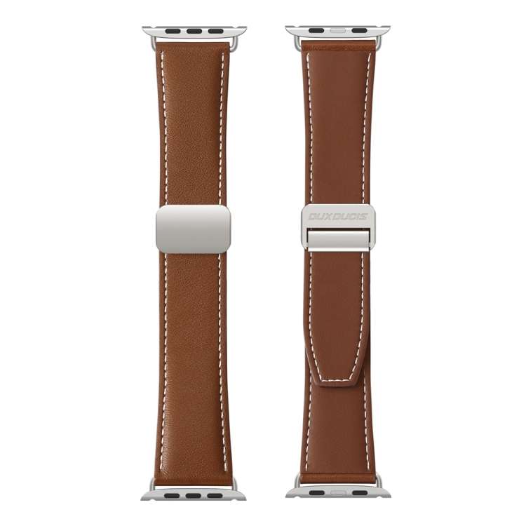 For Apple Watch SE 40mm DUX DUCIS YA Series Magnetic Buckle Genuine Leather Watch Band(Brown)