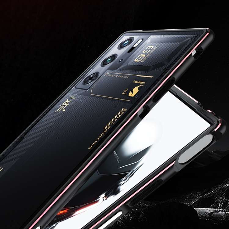 For ZTE nubia Red Magic 9 Pro/9 Pro+ Aurora Series Metal Frame Phone Case(Black Yellow)