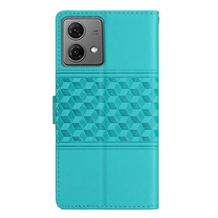 For Motorola Moto G84 5G Diamond Embossed Skin Feel Leather Phone Case(Blue)