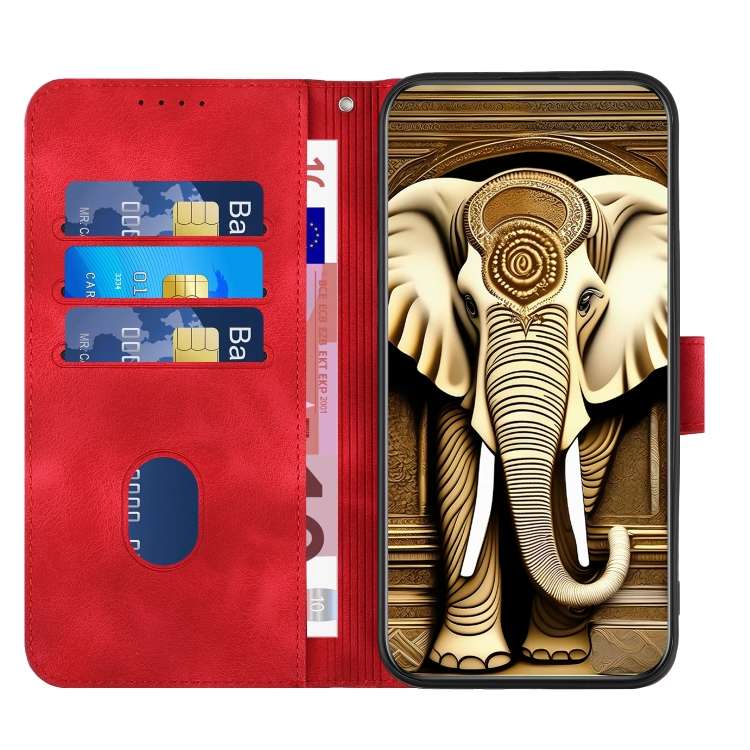 For Xiaomi Redmi K20 YX0060 Elephant Head Embossed Phone Leather Case with Lanyard(Red)
