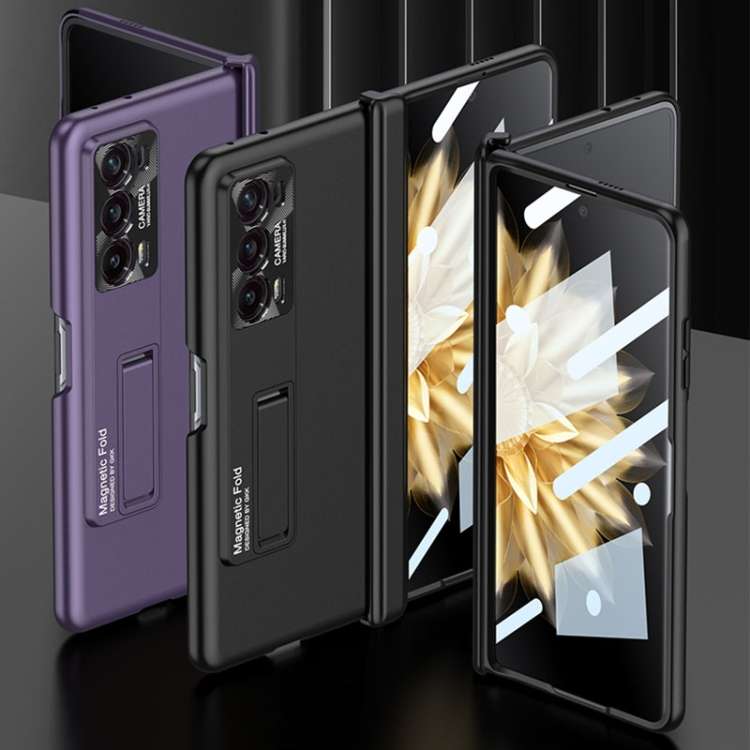 For Honor Magic V2 GKK Integrated Magnetic Folding Hinge All-inclusive Phone Case(Black)
