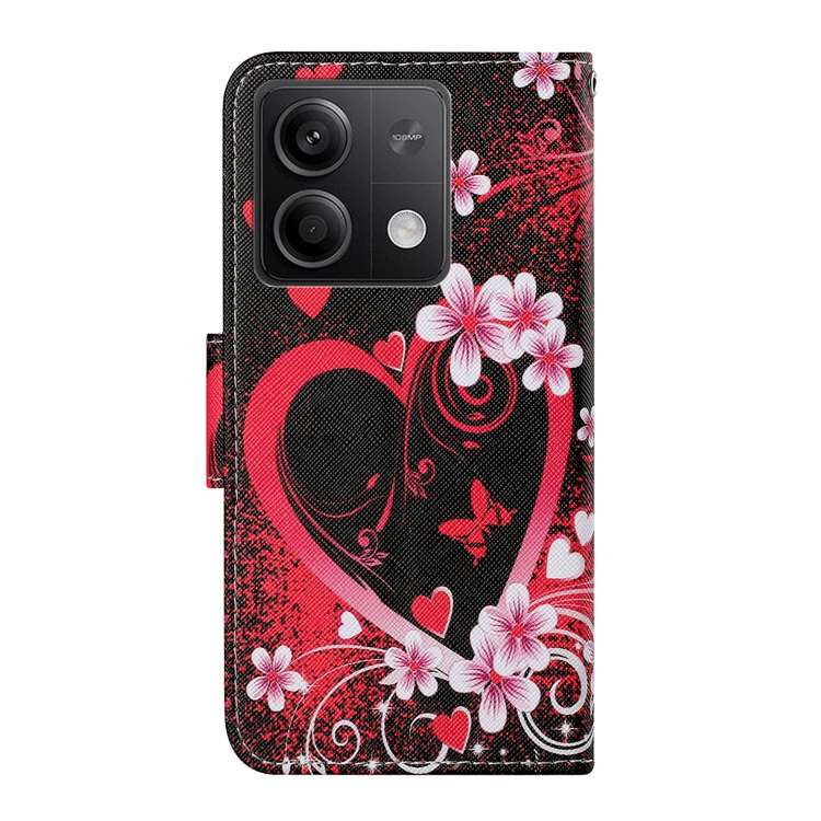 For Xiaomi Redmi Note 13 5G Colored Drawing Pattern Leather Phone Case(Red Heart)