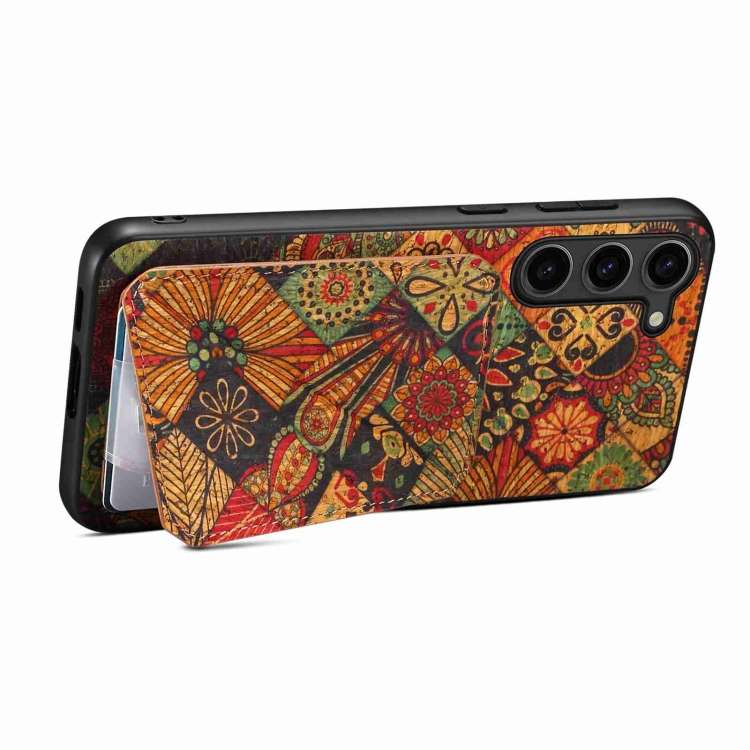 For Samsung Galaxy S21+ 5G Dual Card Slot Holder Phone Case(Autumn Yellow)