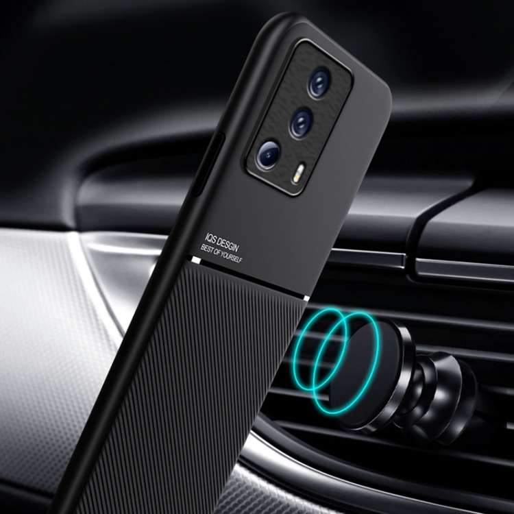 For Xiaomi 13 Lite Classic Tilt Strip Grain Magnetic Shockproof PC + TPU Phone Case(Black)