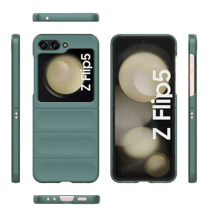 For Samsung Galaxy Z Flip5 5G Magic Shield Fold PC Shockproof Phone Case(Dark Green)