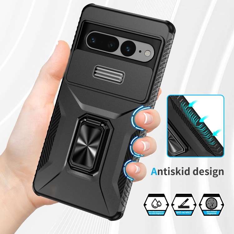 For Google Pixel 7 Pro 5G Sliding Camshield Holder Phone Case(Black)