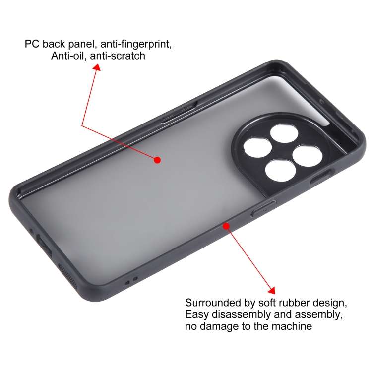 For OnePlus 11 Fine Pore Matte Black TPU + PC Phone Case