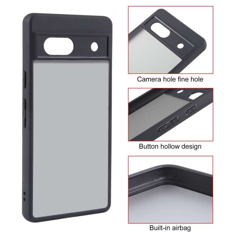 For Google Pixel 7a Matte Black TPU + PC Phone Case