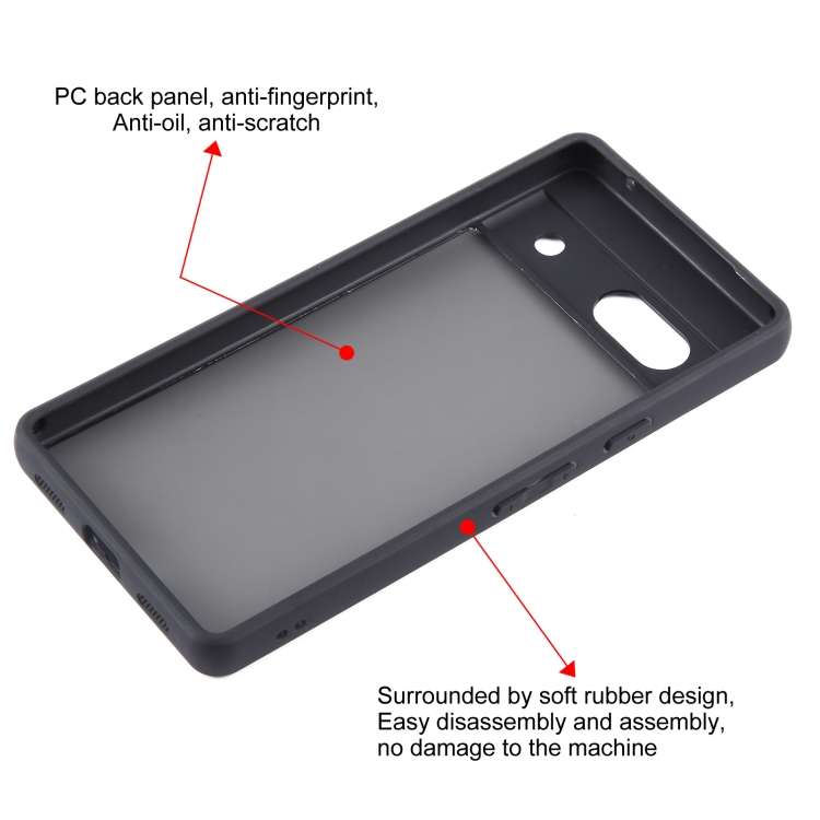For Google Pixel 7a Matte Black TPU + PC Phone Case
