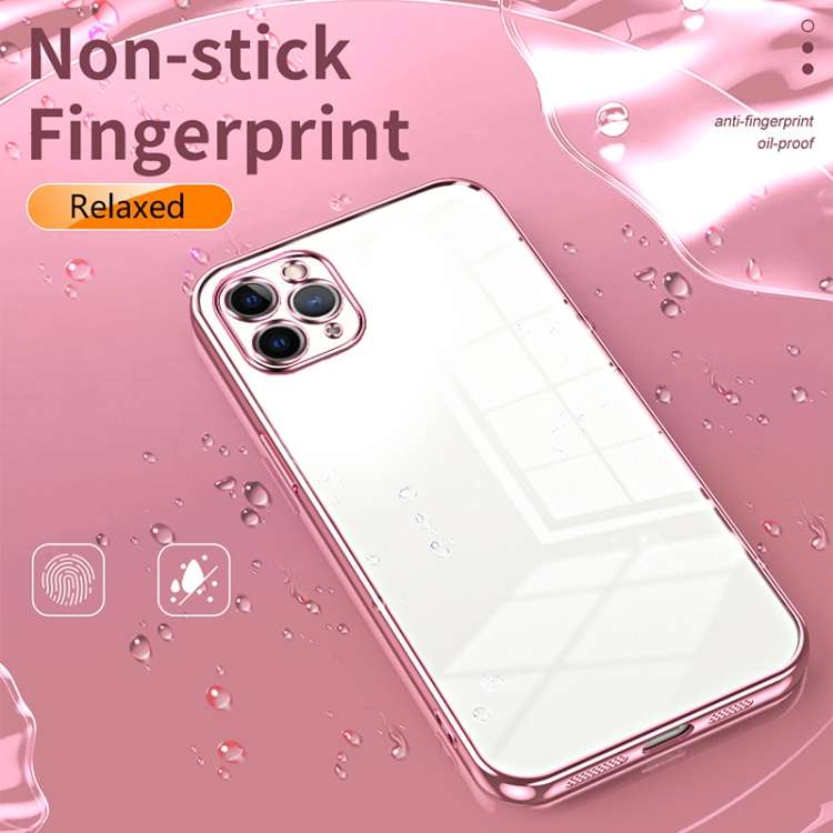 For iPhone 11 Pro Max Transparent Plating Fine Hole Phone Case(Gold)