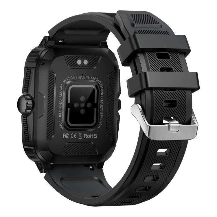 KT71 1.96 inch HD Square Screen Rugged Smart Watch Supports Bluetooth Calls/Sleep Monitoring/Blood O