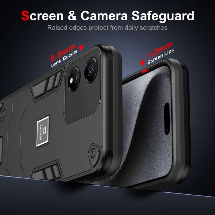 For Honor X5 Plus 2 in 1 Shockproof Phone Case(Black)