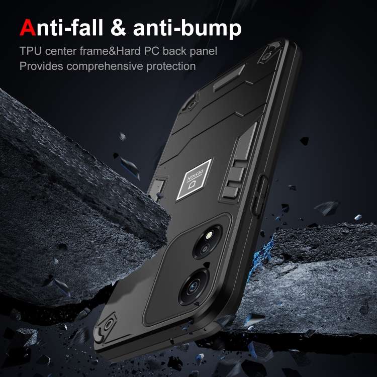 For Honor X5 Plus 2 in 1 Shockproof Phone Case(Black)
