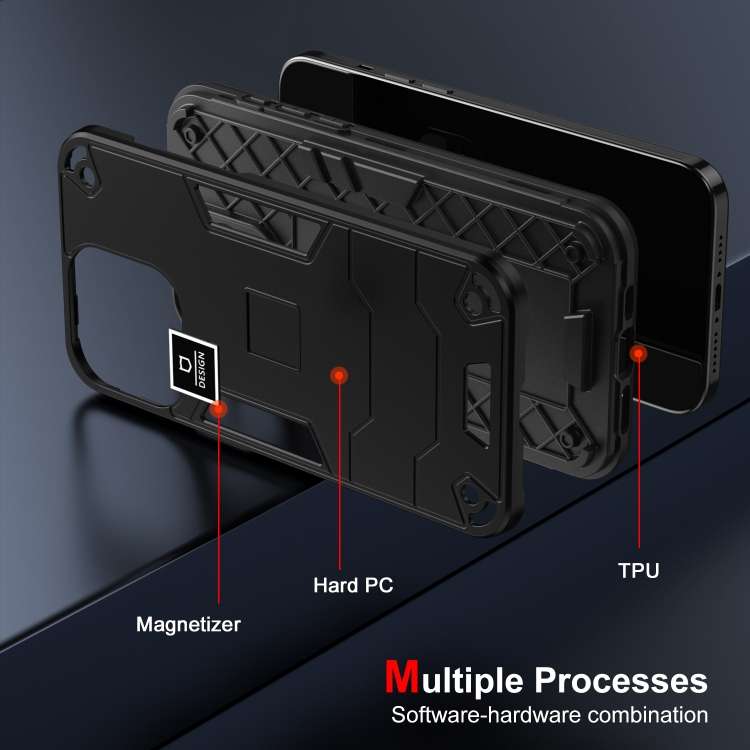 For Honor X5 Plus 2 in 1 Shockproof Phone Case(Black)