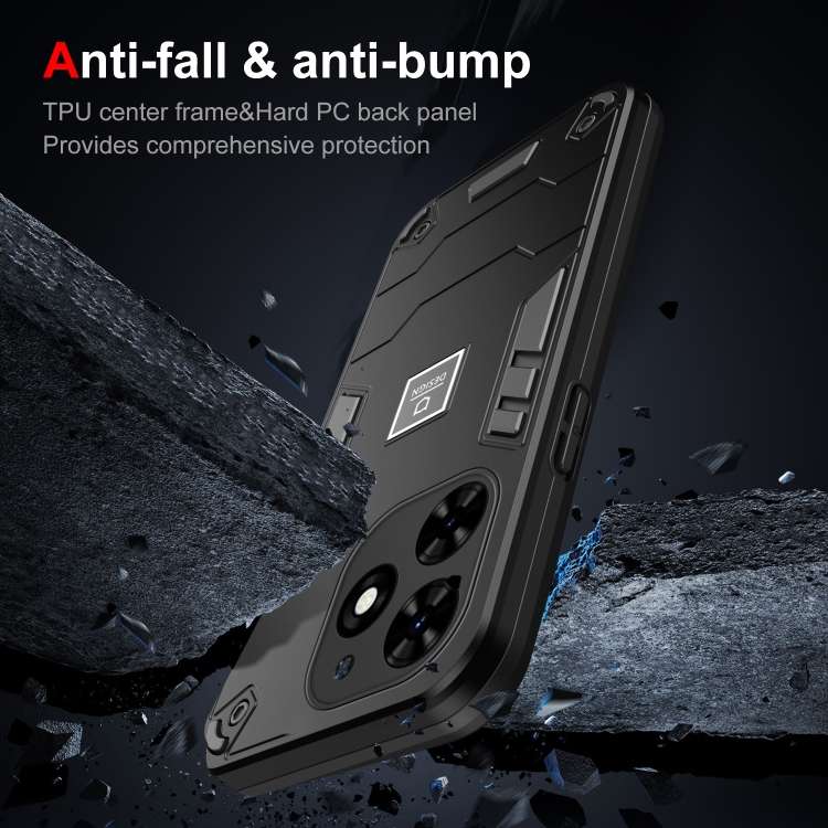 For Tecno Spark Go 2024 2 in 1 Shockproof Phone Case(Black)