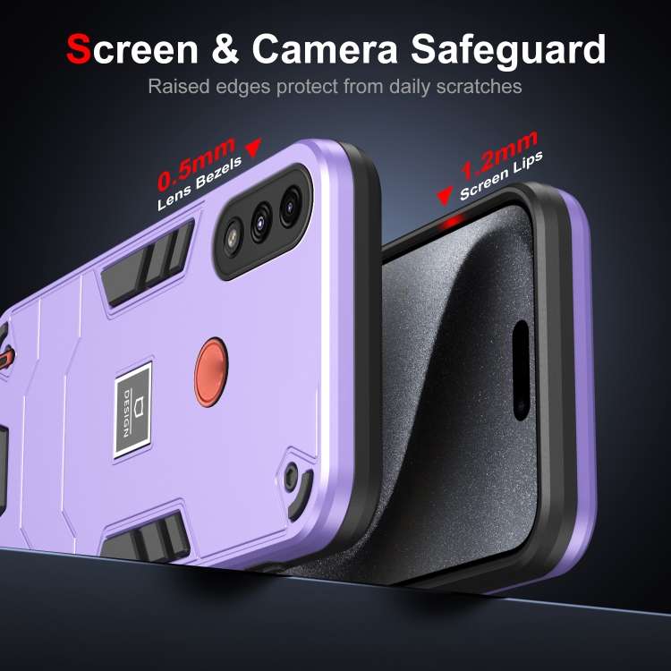 For Motorola Moto E7 Power 2 in 1 Shockproof Phone Case(Purple)