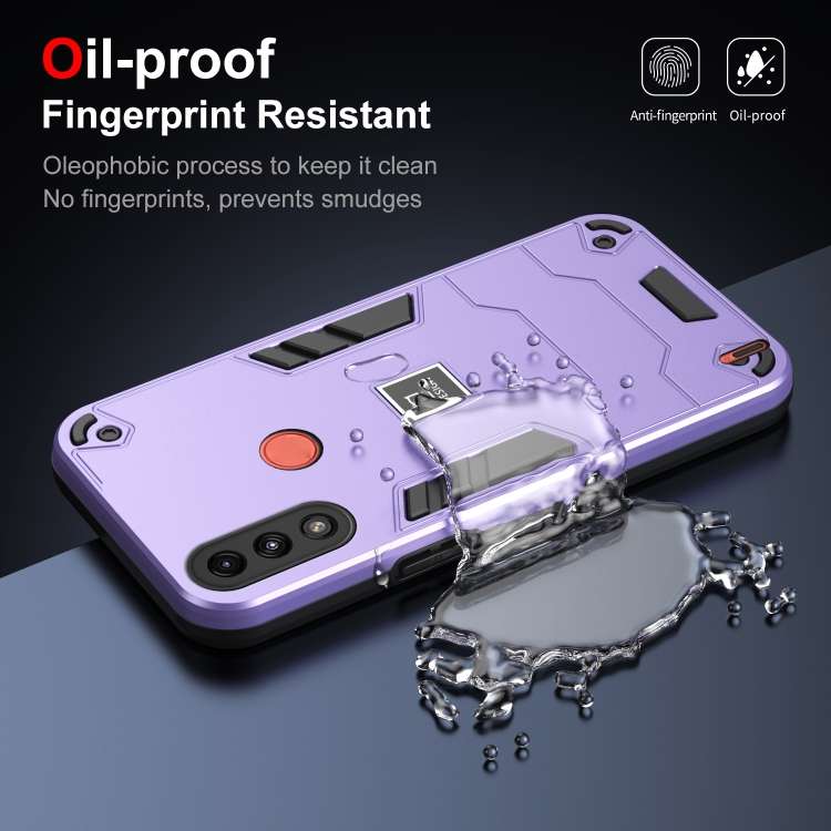 For Motorola Moto E7 Power 2 in 1 Shockproof Phone Case(Purple)