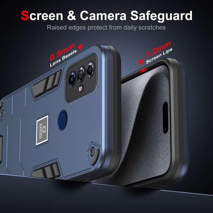 For Motorola Moto G Play 2023 2 in 1 Shockproof Phone Case(Blue)
