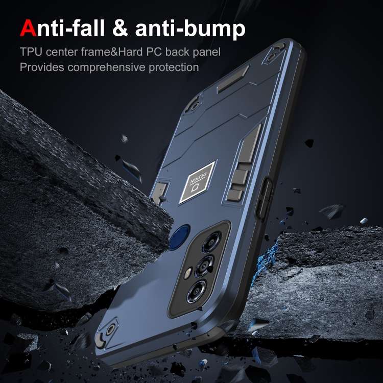 For Motorola Moto G Play 2023 2 in 1 Shockproof Phone Case(Blue)