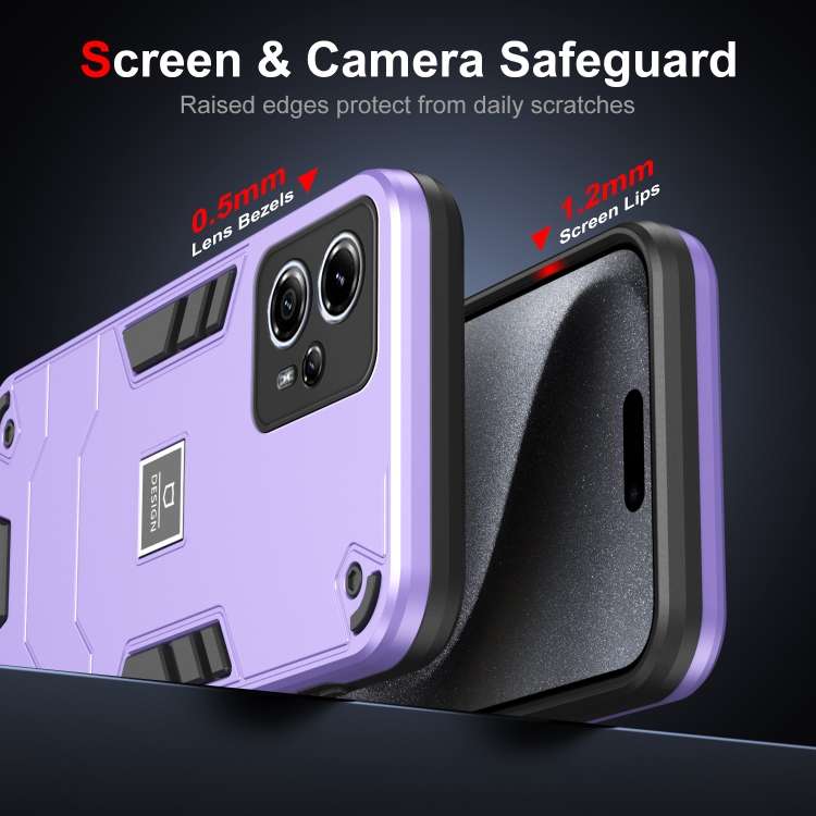 For Motorola Moto G13 2 in 1 Shockproof Phone Case(Purple)