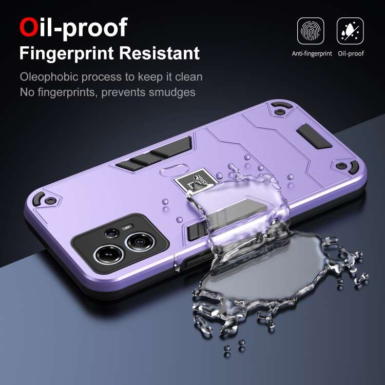 For Motorola Moto G13 2 in 1 Shockproof Phone Case(Purple)