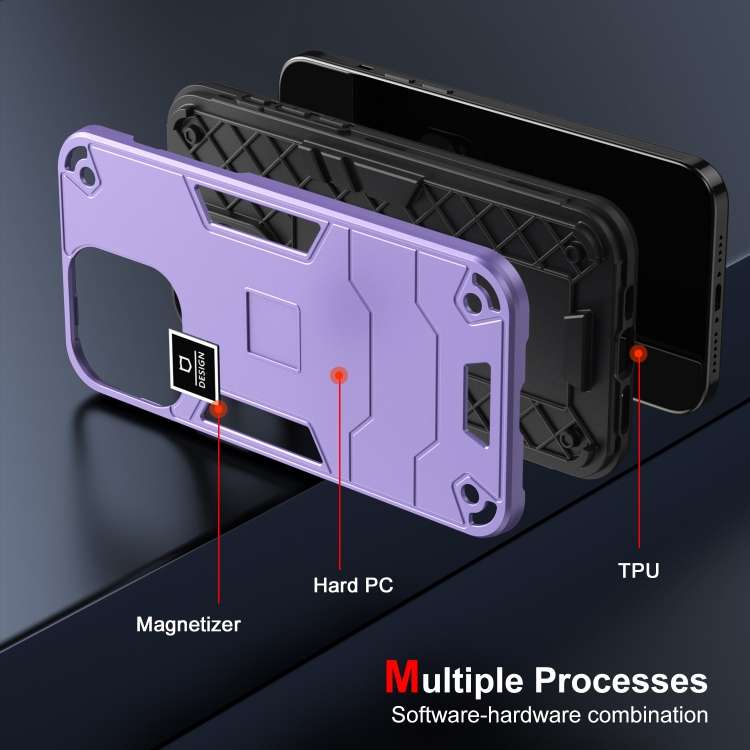 For Motorola Moto G13 2 in 1 Shockproof Phone Case(Purple)