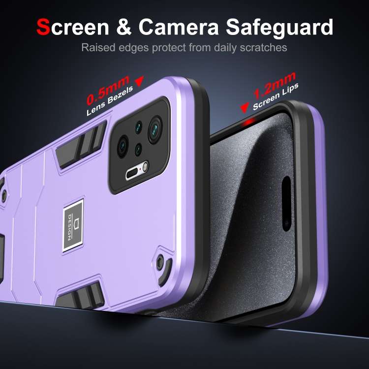 For Xiaomi Redmi Note 10 Pro 4G 2 in 1 Shockproof Phone Case(Purple)