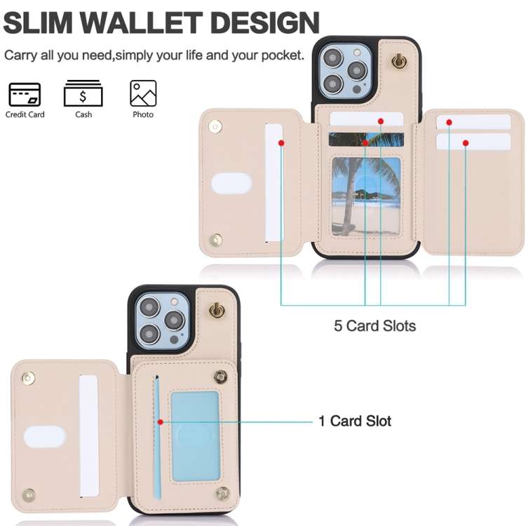 For iPhone SE 2020 / 2020 / 8 / 7 YM006 Skin Feel Zipper Card Bag Phone Case with Dual Lanyard(Apri