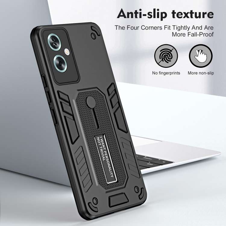 For OPPO A79 5G Variety Brave Armor Finger Loop Holder Phone Case(Black)