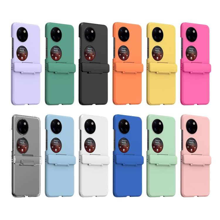 For Huawei P50 Pocket PC Skin Feel Integrated Foldable Mid Shaft Phone Case(Rose Red)