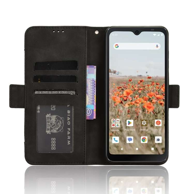 For Consumer Cellular Iris Connect Skin Feel Calf Texture Card Slots Leather Phone Case(Black)