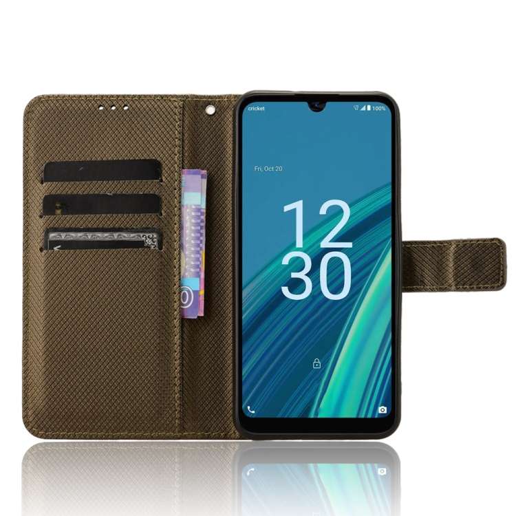 For Cricket Debut S2 U380AC Diamond Texture Leather Phone Case(Brown)