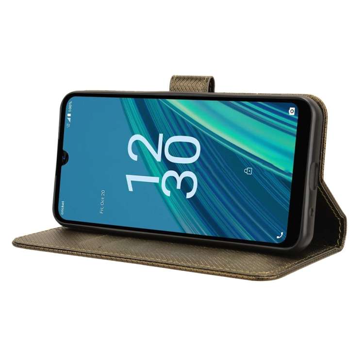 For Cricket Debut S2 U380AC Diamond Texture Leather Phone Case(Brown)