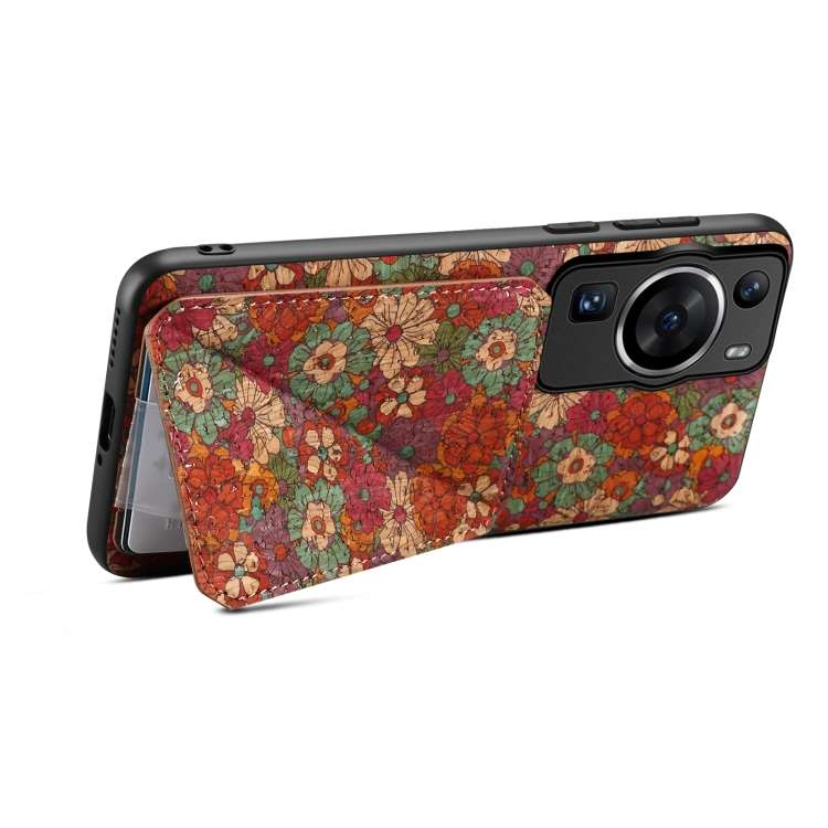 For Huawei P60 / P60 Pro Dual Card Slot Holder Phone Case(Summer Red)