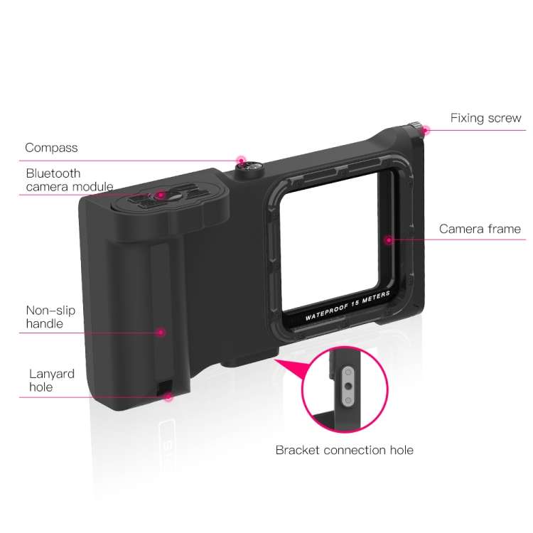 Diving Shell Gen3 Bluetooth Waterproof Phone Case(Black)