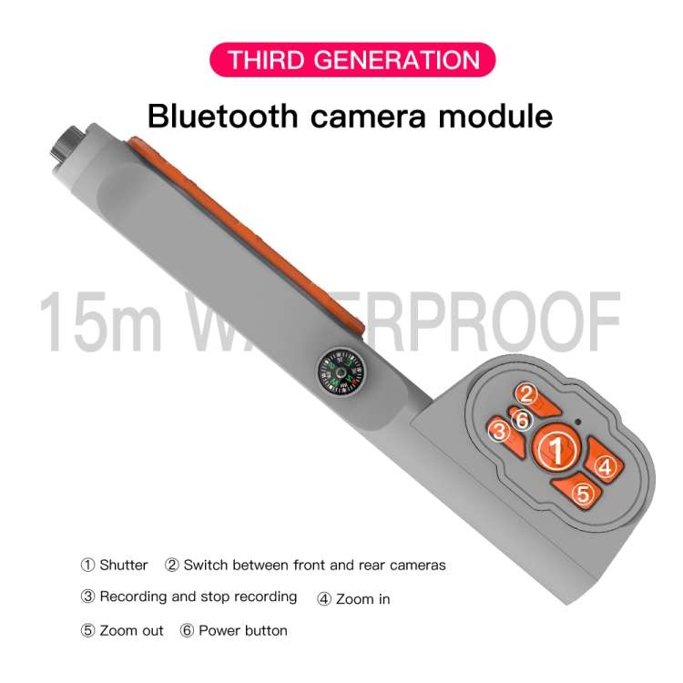 Diving Shell Gen3 Bluetooth Waterproof Phone Case(Grey Orange)