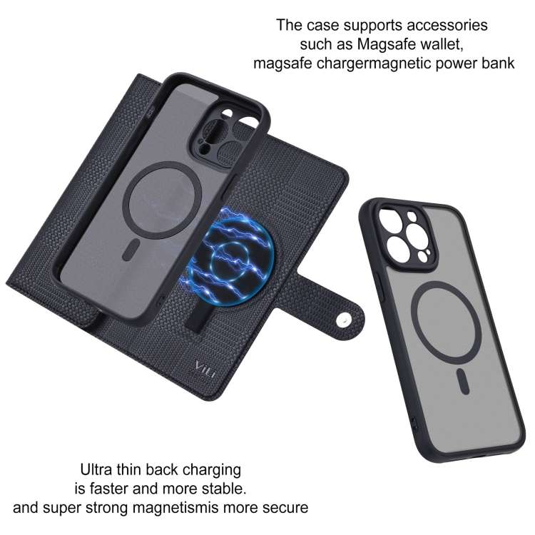 For iPhone 12 / 12 Pro ViLi GHA Series Shockproof MagSafe RFID Leather Attraction Horizontal Flip Ph
