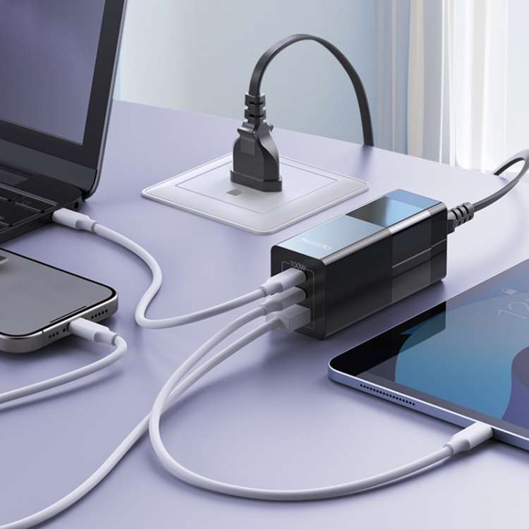 Yesido YC58 100W 2Type-C+USB Ports with 1 Socket Desktop GaN Charger(EU Plug)