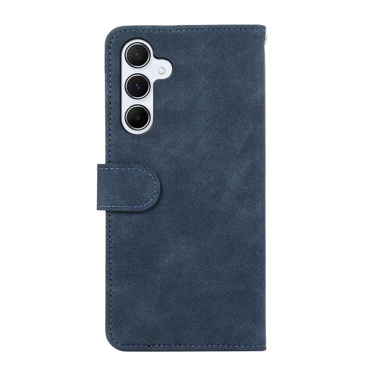 For Samsung Galaxy A24 4G ABEEL Color Block Magnetic RFID Leather Phone Case(Blue-Brown)