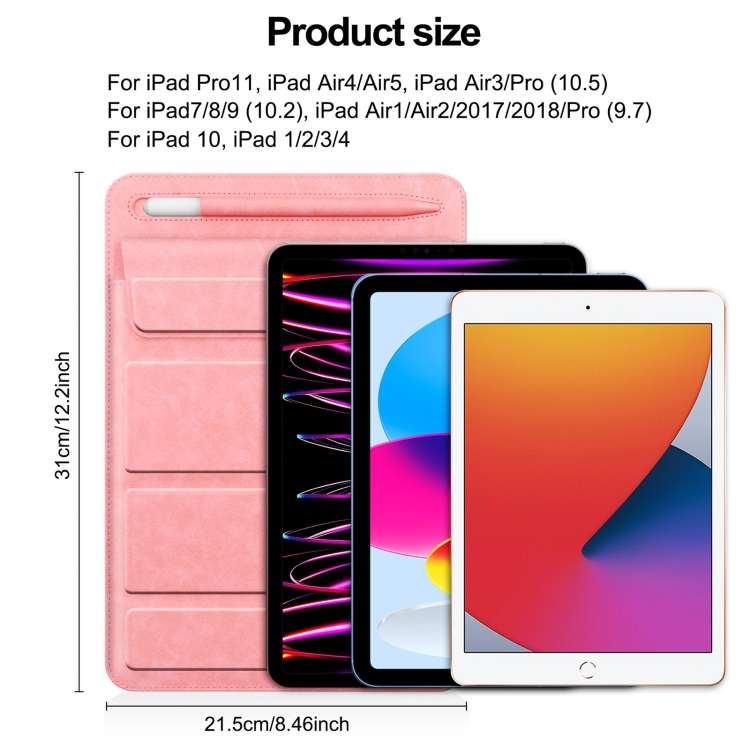 Fold Stand Magnetic Tablet Sleeve Case Liner Bag with Pen Slot For iPad 9.7 / 10.2 / 10.5 / 10.9 / 1