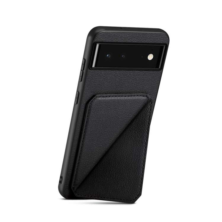 For Google Pixel 6 D04 Calf Texture Dual Card Slot Holder Phone Case(Black)