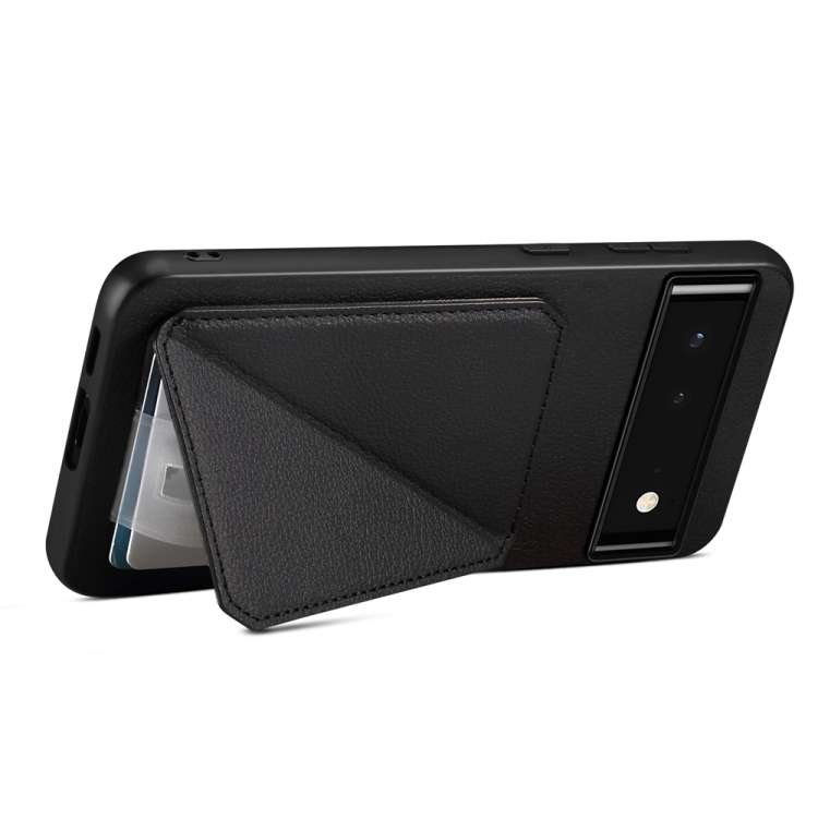 For Google Pixel 6 D04 Calf Texture Dual Card Slot Holder Phone Case(Black)