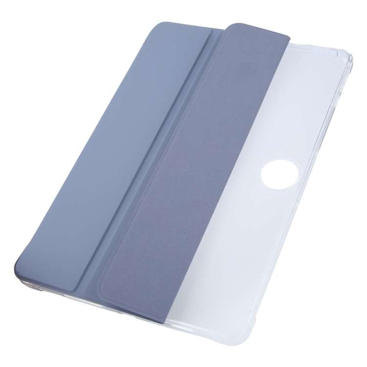 For Honor Pad 9 3-fold Clear TPU Smart Leather Tablet Case with Pen Slot(Lavender Purple)