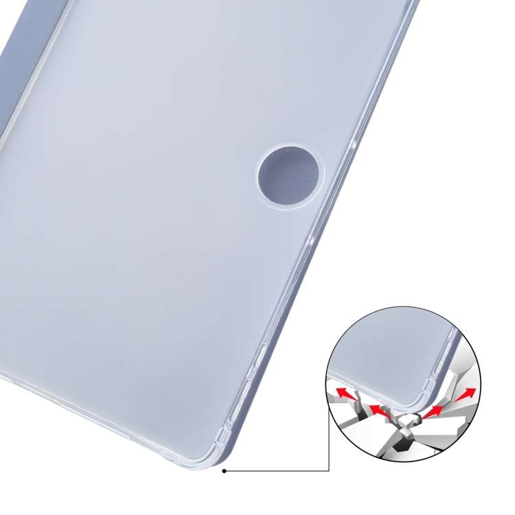 For Honor Pad 9 3-fold Clear TPU Smart Leather Tablet Case with Pen Slot(Lavender Purple)