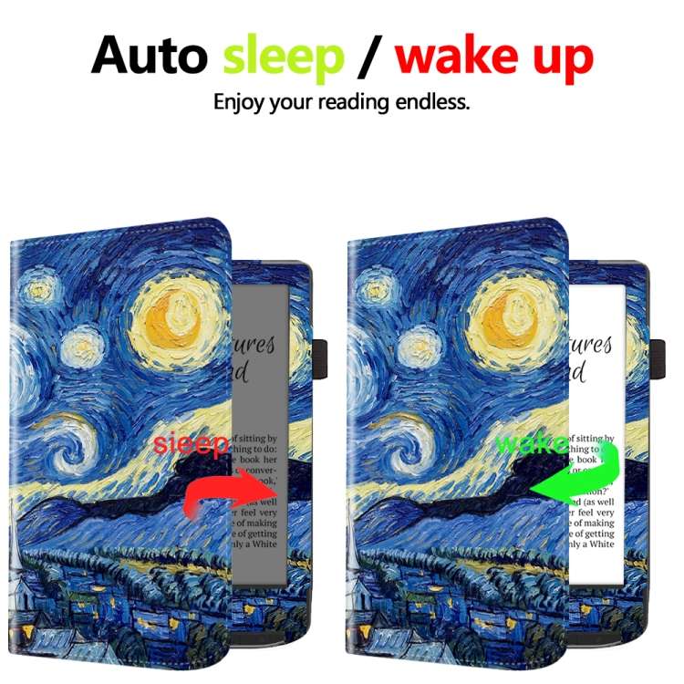 For Pocketbook Verse / Verse Pro Painted Calfskin Smart Leather Tablet Case(Starry Sky)