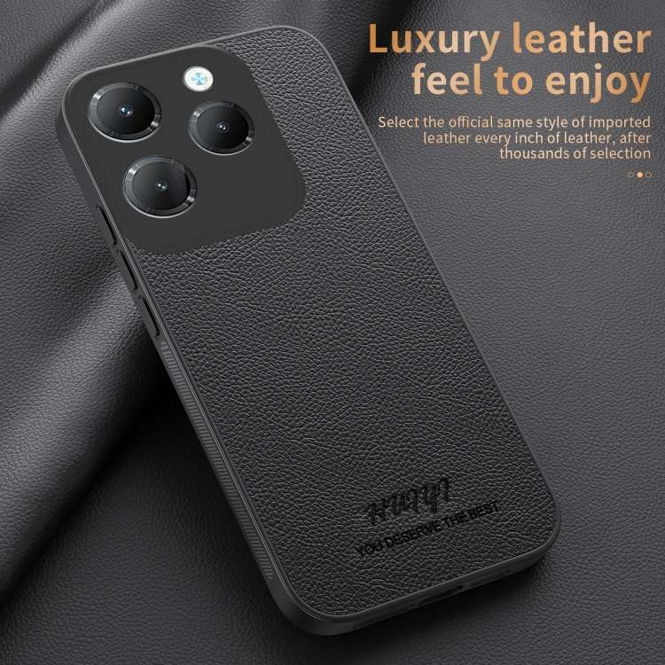 For Infinix Hot 40 HUIYI Leather MagSafe Magnetic Phone Case(Blue)
