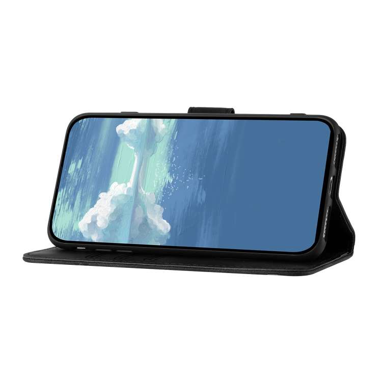 For Sharp Aquos sense4 4G/5G/Sense4 Lite Line Pattern Skin Feel Leather Phone Case(Black)