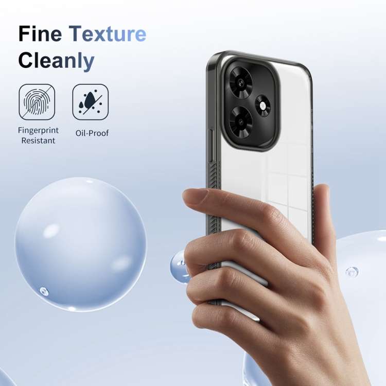 For Infinix Hot 30 2.5mm Anti-slip Clear Acrylic Hybrid TPU Phone Case(Black)