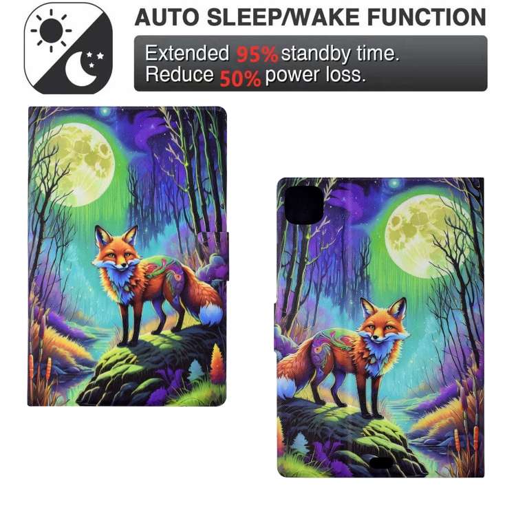 For iPad Pro 11 2024 Voltage Painted Smart Leather Tablet Case(Moonlight Fox)