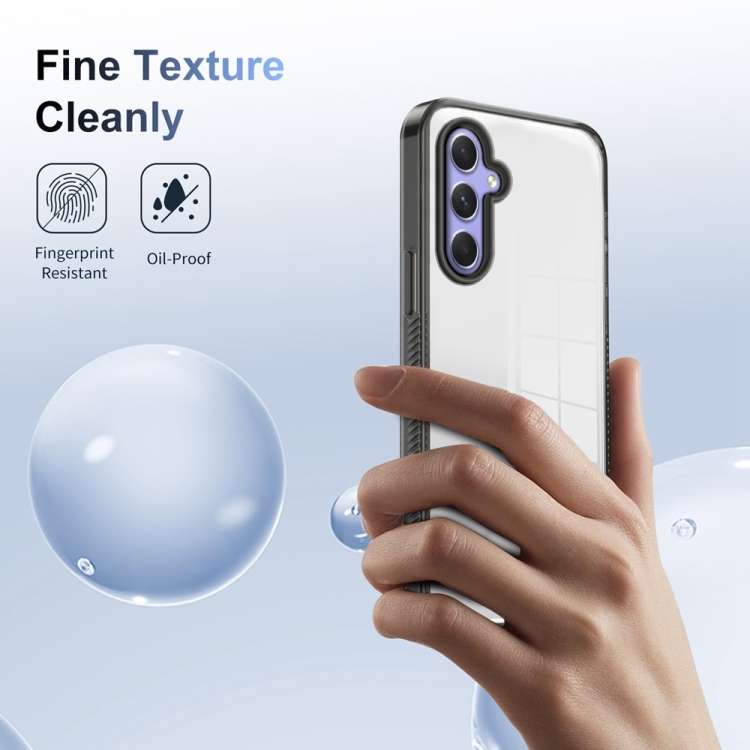 For Samsung Galaxy A55 5G 2.5mm Anti-slip Clear Acrylic Hybrid TPU Phone Case(Black)